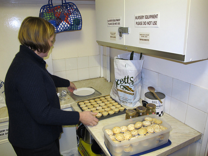 Refreshments being prepared in the Hall's kitchen